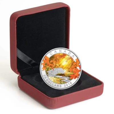 2016 1 oz $20 Autumn Tranquility Proof w Clamshell - additional view