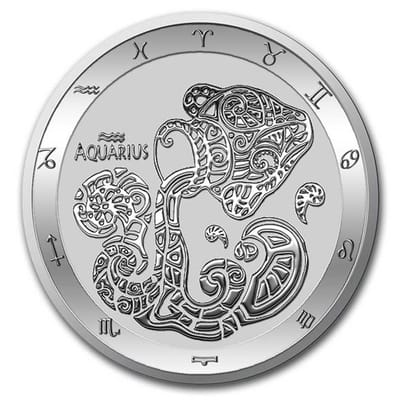 2021 Tokelau 1 oz $5 Zodiac Series: Aquarius