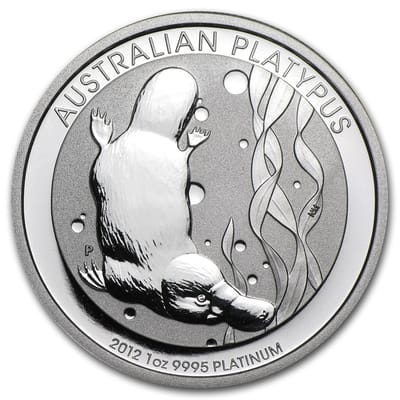 2012  1 oz Perth Platinum Platypus BU
