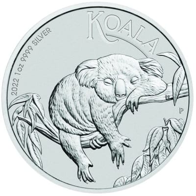 2022 1 oz Perth Silver koala coin in capsule 