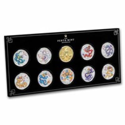 2024 10-Coin Colorized Lunar Dragon Set