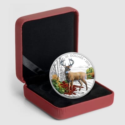 1 oz Majestic Wildlife: Wandering White tail deer - additional view