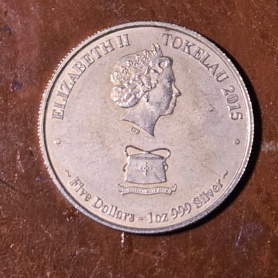 Tokelau 2015 5 dollars great white shark - additional view