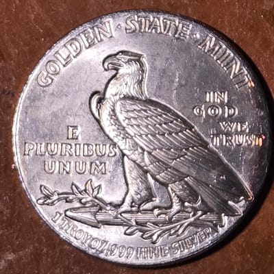 1 oz silver round Indian head 1929 - additional view