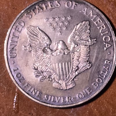 1998 toned silver eagle 1 oz. Silver - additional view