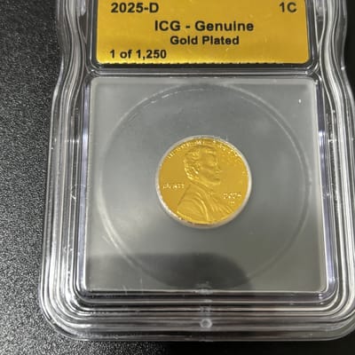 ICG Gold plated Penny D Mint only 1250 minted