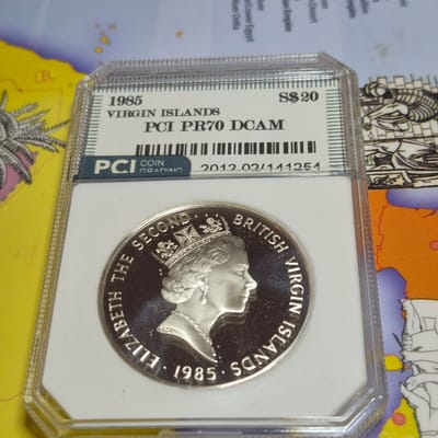 1985 British Virgin Island Silver Proof coin MS-70