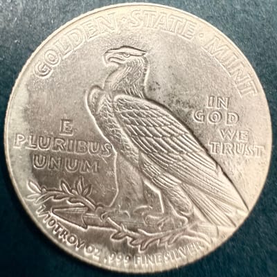 1/10 oz .999 SILVER — Golden State Mint Indian - additional view