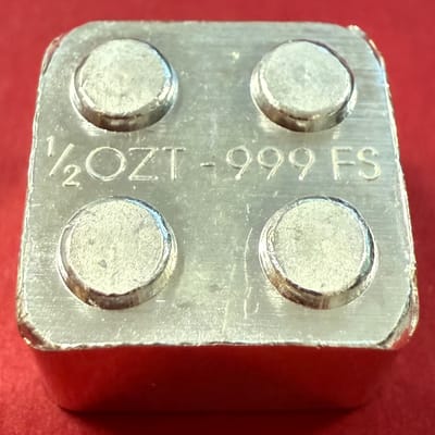 1/2 oz .999 Silver Building Block Bar - MPM Crown