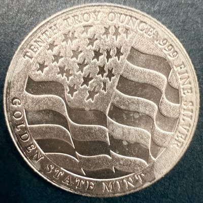 1/10 oz .999 Silver GSM Eagle Head / Flag - additional view
