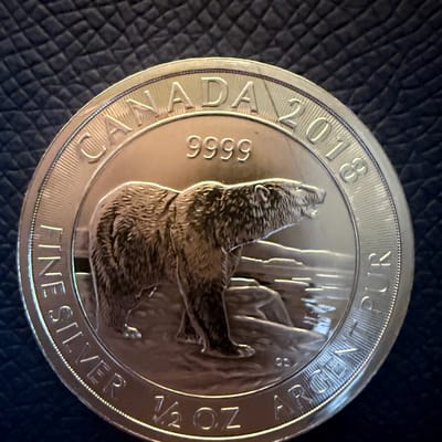 2018 Canada 1/2 oz .9999 Silver Polar Bear