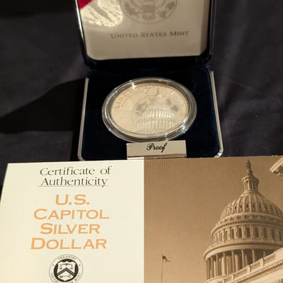 1994-S U.S. CAPITOL BICENTENNIAL Proof Silver Doll - additional view