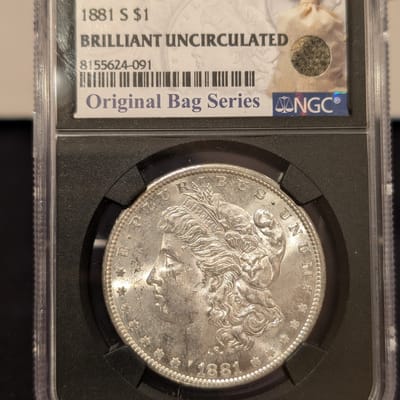 1881 S Morgan Original Bag Fragment Blackout! BU - additional view