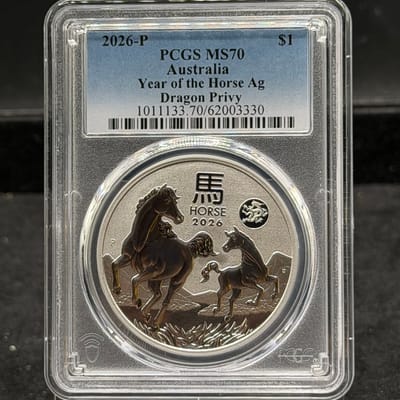 2026 Silver Lunar Year of the Horse PCGS MS70 1oz