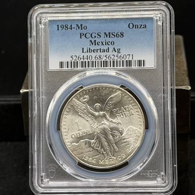 1984 Mo Mexico 1 Onza Silver Libertad PCGS MS68