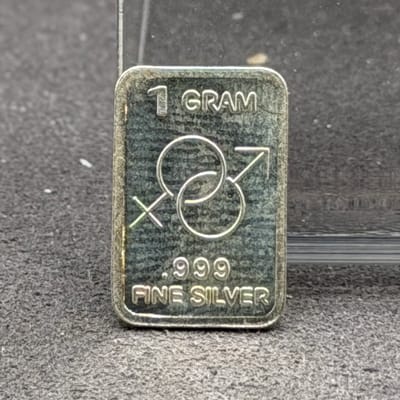 Silver 1 Gram: Male and Female Symbols  ~ Box D