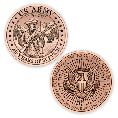 U.S. ARMY - 250 YEAR ANNIVERSARY COPPER 1 OZ