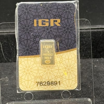 NEW Gold 1g IGR Gold Bar in Assay