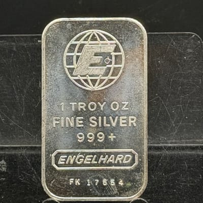 Vintage Engelhard 1oz Silver Bar ~ As pictured Bar