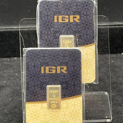 NEW Gold 1g IGR Gold Bar in Assay - additional view