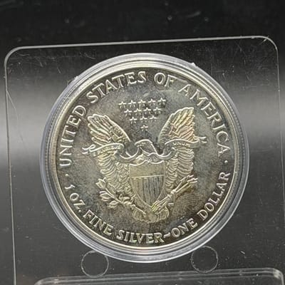 Colorized 1995 American Silver Eagle - additional view