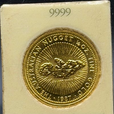 1987 Australian Gold Nugget 1/4oz Round