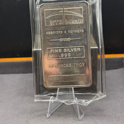 NTR Metals 10oz Silver bar in OG Plasitc