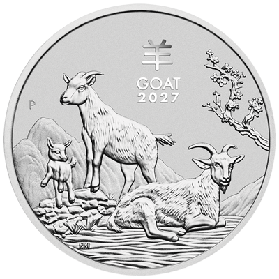 2027 Perth Lunar Goat Silver 1/2oz in OG Capsule
