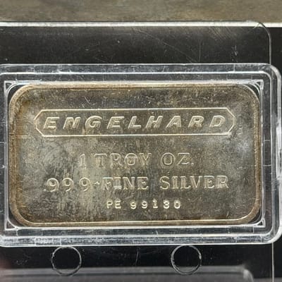 Vintage Engelhard 1oz Bar PE Pebble back 1oz~ BX2