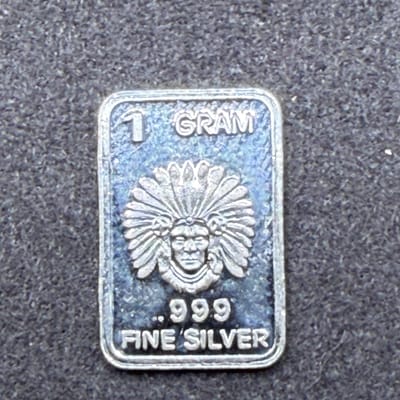 Silver 1 Gram: Indian Head with Feathers ~ Box C