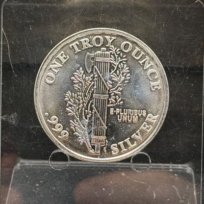 NEAR SPOT Silver 1oz 999 Mercury Dime Tribute  - additional view