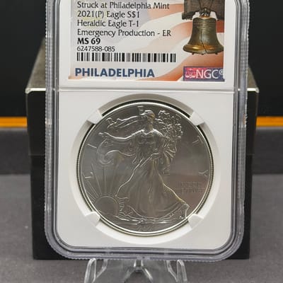 2021 American Silver Eagle 1oz Silver T1 NGC MS69
