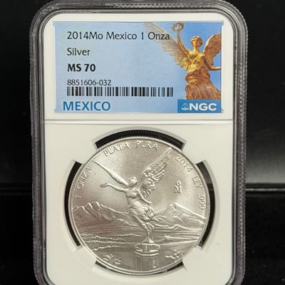 2014 Libertad 1oz BU ~ NGC Graded MS70 ~ Top Pop!