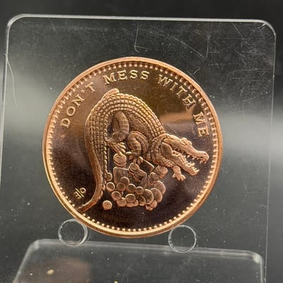 2 x Alligator Dont Mess With Me Copper 1 oz Round