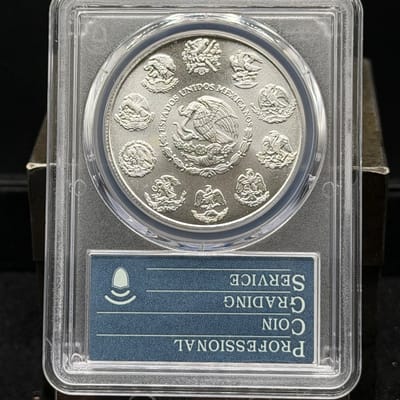 2010 Mo Mexico 1 Onza Silver Libertad PCGS MS69 - additional view