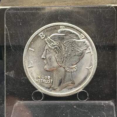NEAR SPOT Silver 1oz 999 Mercury Dime Tribute 