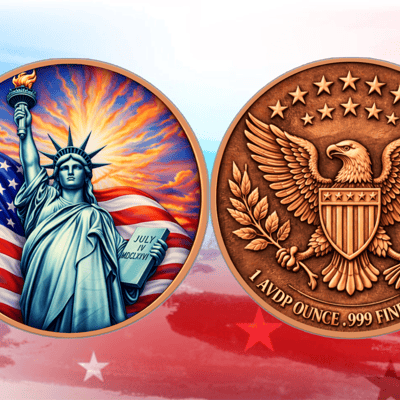 Sunset Liberty Colorized 1 oz Copper Round