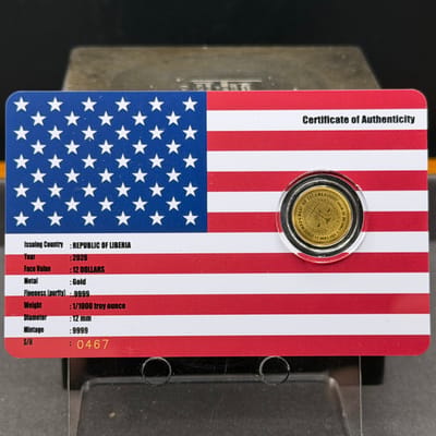 Benjamin Frankin US Flag Gold 1/1000 oz - additional view