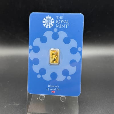 Gold 1g Britannia Gold Bar in Assay