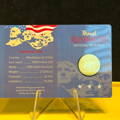 Mount Rushmore Gold 1/1000 oz in Assay - additional view