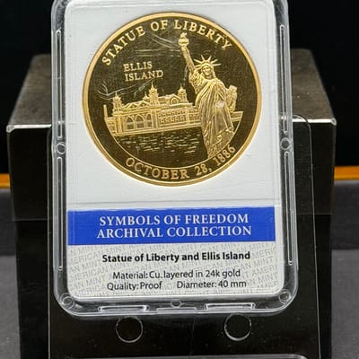 Copper 1oz: Gold Plated: Statue of Liberty