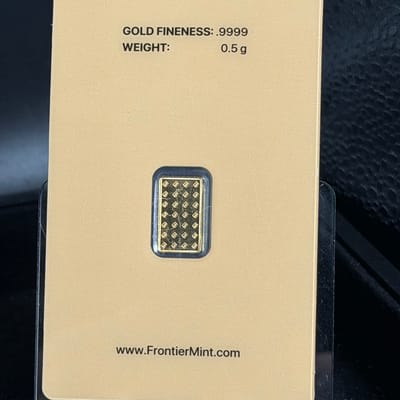1/2 gram Frontier Mint .999 Fine Gold Bar - additional view