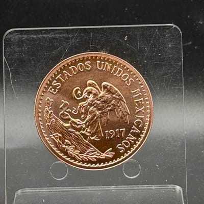 1917 Mexico Veinte 20 Pesos Tribute 1 oz Copper - additional view