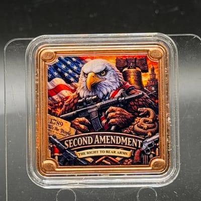Second Amendment Copper 1oz Colorized in Capsule