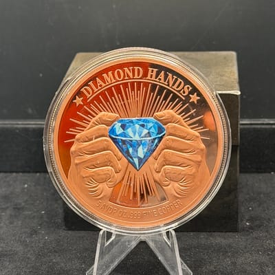 Diamond Hands 5oz .999 Fine Copper Round in Caps