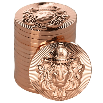 Tube of Scottsdale Lion 1 oz Copper Stacker Round