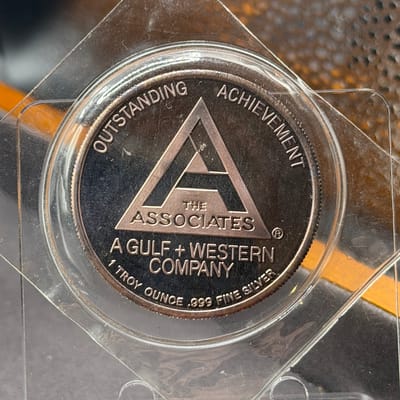 NEW Silver 1oz Vintage Associates Gulf + Western Team USA 1988 1oz 0.999 - additional view