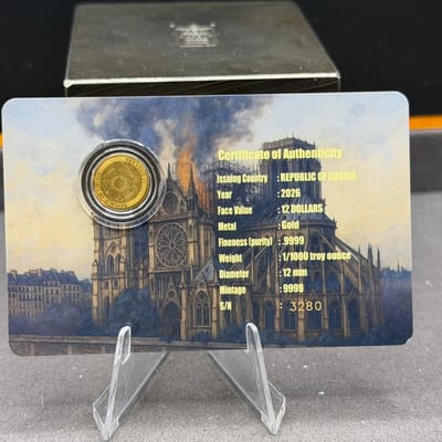 Notre Dame Gold 1/1000 oz in Assay Card - additional view