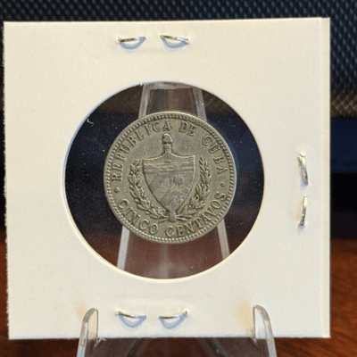 1915 Republic De Cuba Cinco Centavos Libertad LotA - additional view