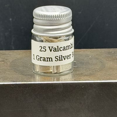 25 x 1 gram Silver Valcambi Bar in Jar